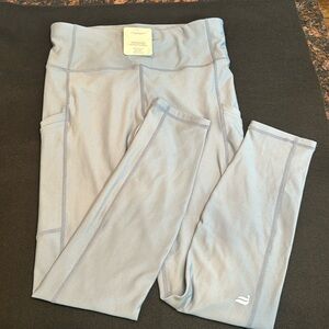 BNWT Fabletics cold weather high-waisted, pocket legging-blueish/grey-size med